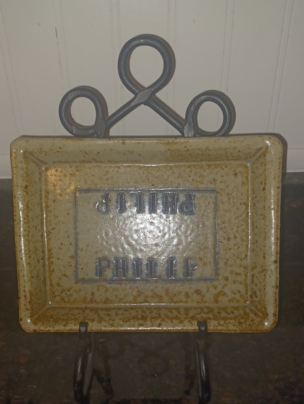 Vintage Signed Little Mountain Pottery NC Stoneware Philip Trinket Tray 7"
